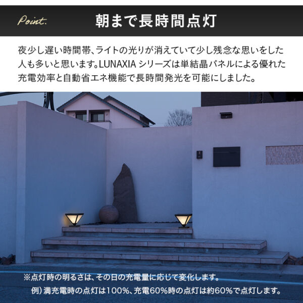 エクステリア 照明 ライト ソーラーライト 外構 LUNAXIA DX 20【2年保証】