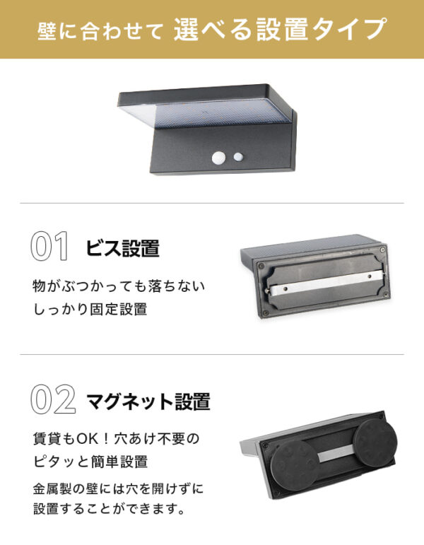 人感センサー ライト 屋外 ソーラー Lumina(ルミナ)365日保証