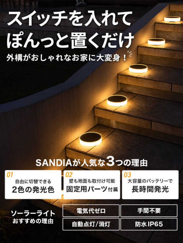 ソーラーライト SANDIA（サンディア）【180日保証】