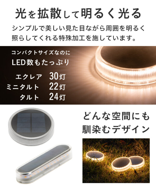 【4個セット】ソーラーライト Eclair / Tarte / miniTarte