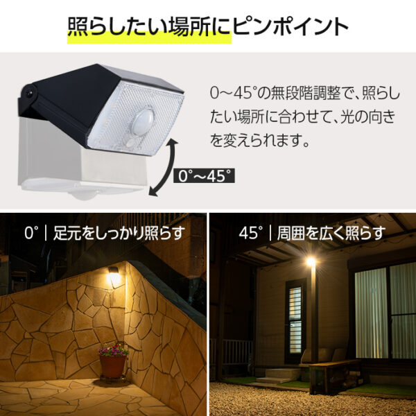 人感センサーライト 屋外 ソーラーライト Pit2（ピット2）