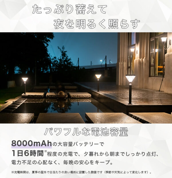ソーラーライト Gemia（ジェミア）屋外 防水 ガーデンライト - 画像 (3)