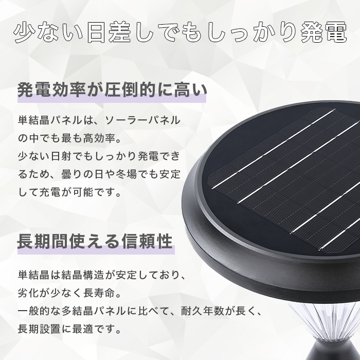 ソーラーライト Gemia(ジェミア)屋外 防水 ガーデンライト - 画像 (4)