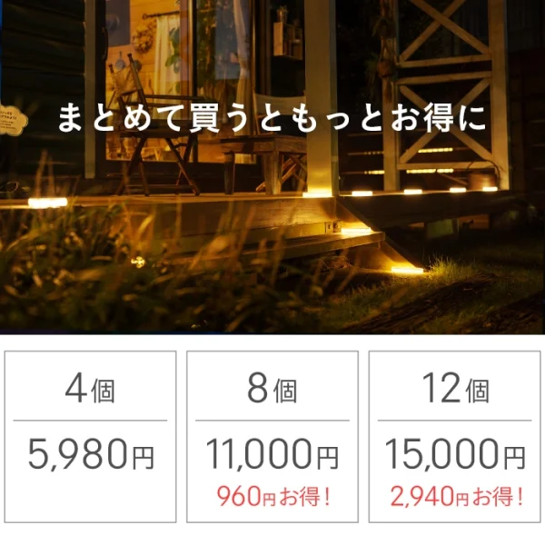 【4個セット】ソーラーライト Eclair（エクレア） - 画像 (2)
