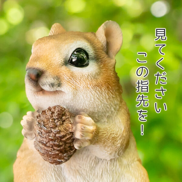 松ぼっくりを抱えるリス《 シマリス 9.7cm》 - 画像 (6)