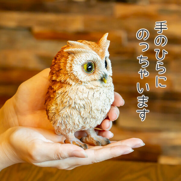 ちょこんと立つフクロウの子供《 トラフズク 13.5cm》 - 画像 (8)