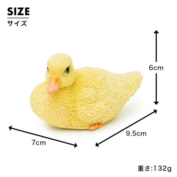 座って横を向くアヒルの子供《 シロアヒル 6cm》 - 画像 (9)