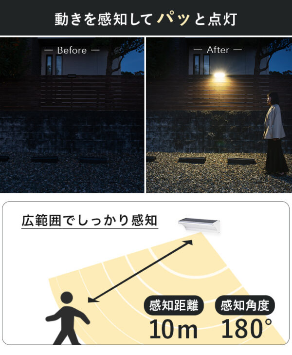人感ソーラーライト Arc（アーク）【保証180日】