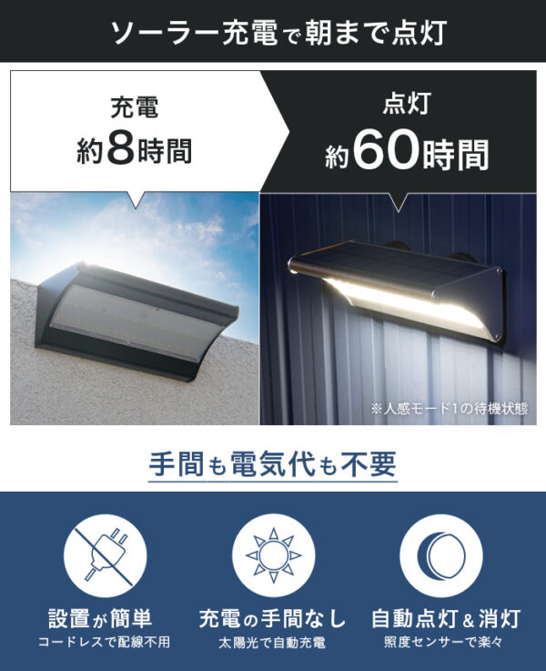 人感ソーラーライト Arc（アーク）【保証180日】