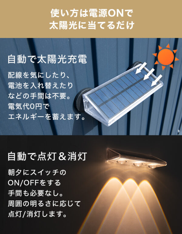 ソーラーライト 屋外 防水 マグネット TRICE（トライス）4個セット【保証180日】