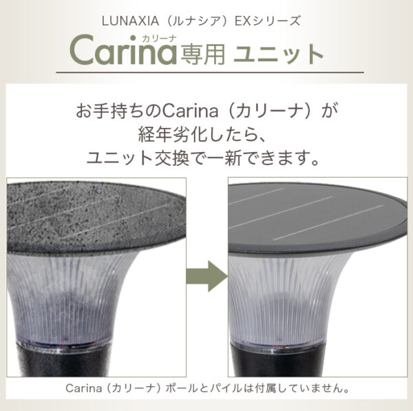 Carina（カリーナ）専用 ソーラーパネル付き 交換用ユニット 2年保証