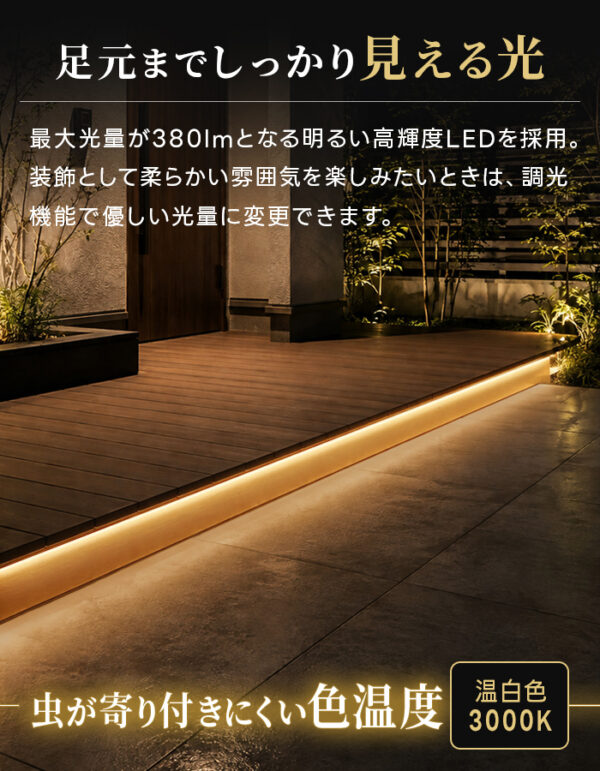 【予約商品　11月下旬より順次出荷予定】LEDテープライト 屋外 ソーラー 5m リノーラ【180日保証】