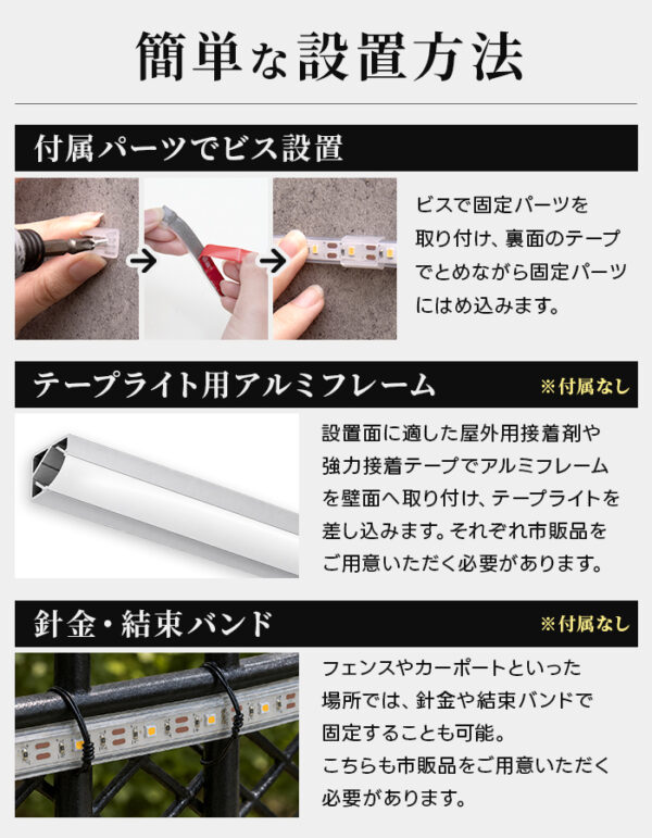 【予約商品　11月下旬より順次出荷予定】LEDテープライト 屋外 ソーラー 5m リノーラ【180日保証】